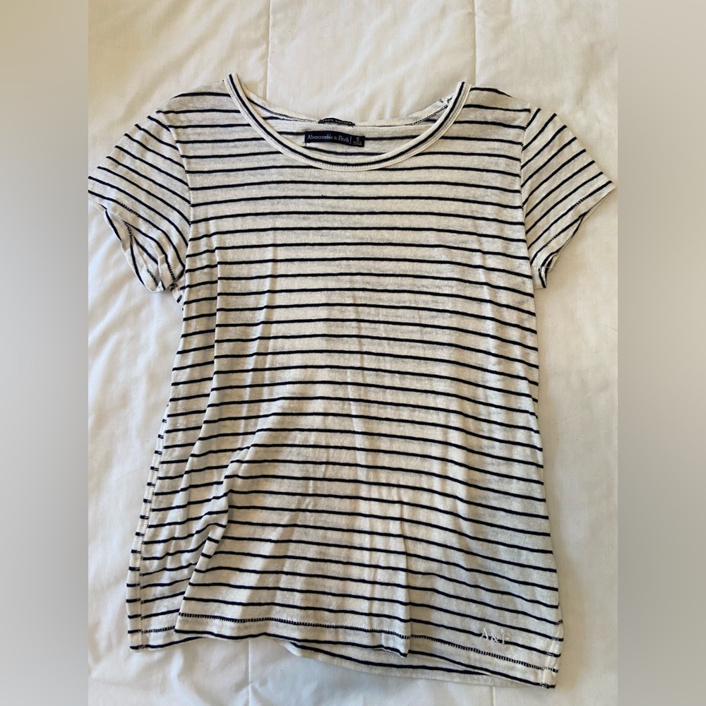 COPY - Black and white striped tee, Abercrombie & Fitch